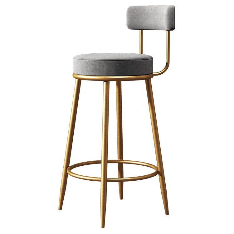Nordic metal bar chair family living room dining room iron back chair simple bar high foot bar stool