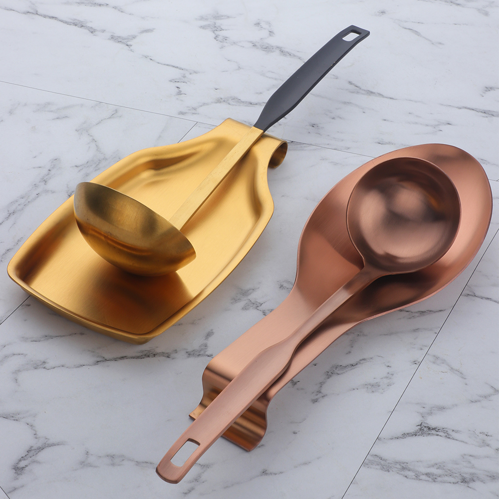Kitchen Utensil Stainless steel Ladle Spoon Holder rice soup spoon ladle rest storage tray