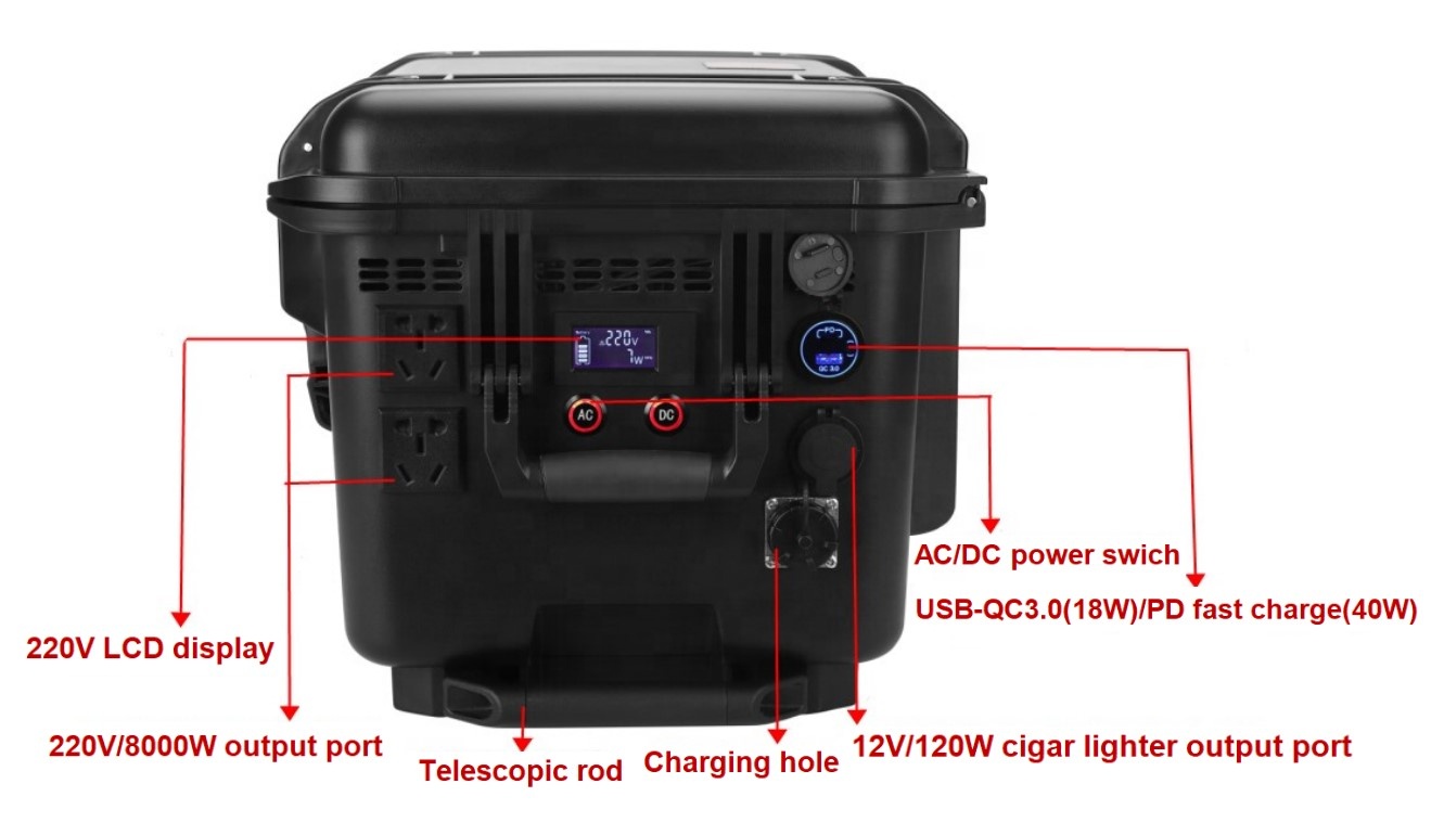 AC 220v 8000w 12506wh Solar Power Inverter generator Power Station For Camping Emergency Power