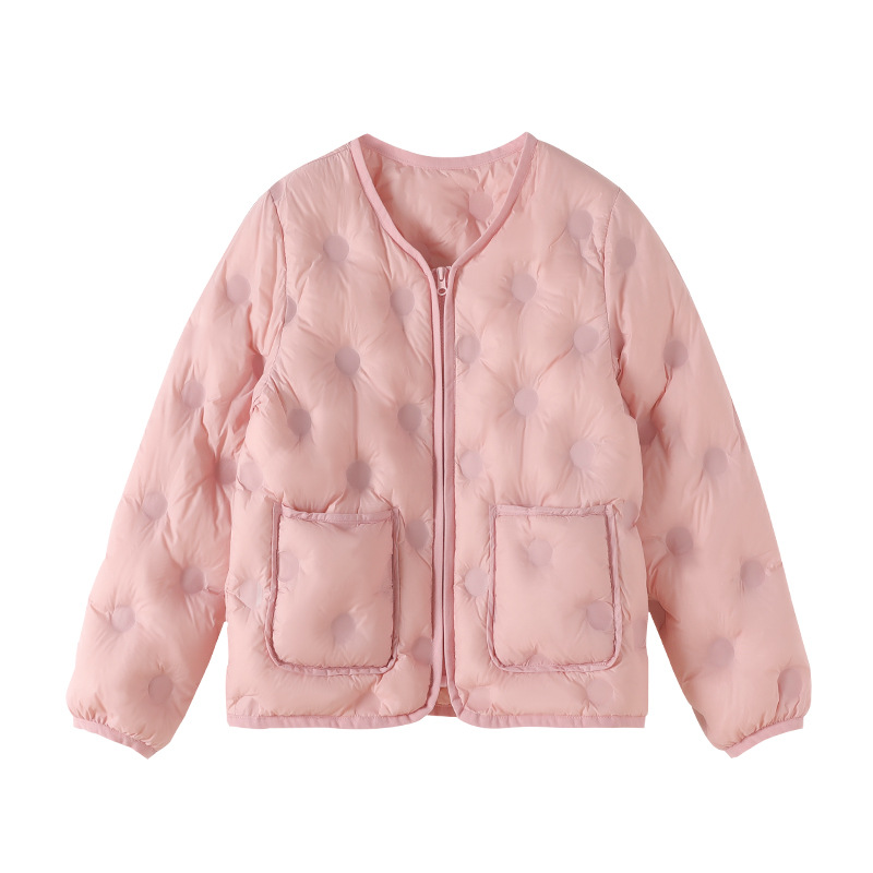 2024 Autumn and Winter New Arrival Girls Light down Jacket Fresh Candy Color School Uniform with Artifacts Coats & Outerwear
