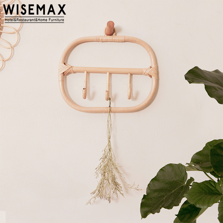 Мебель WISEMAX, модное украшение для входа, плетеный крючок из ротанга натурального цвета, распродажа