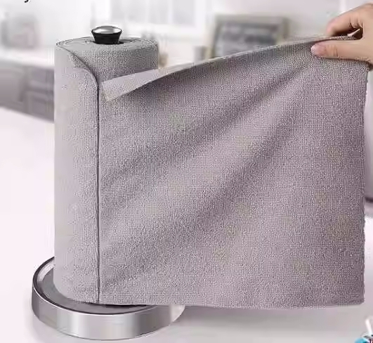 50/75/100 Pcs Kitchen Microfiber Cleaning Cloth Roll Tear Away Towels 30x30cm Reusable Washable Cleaning Towel Rolls