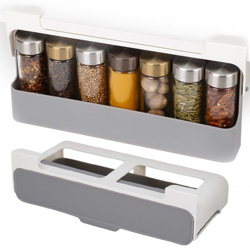 Kitchen Cabinet Space Saving Pull Out Drawer Storage Holder Under-shelf Spice Organizer