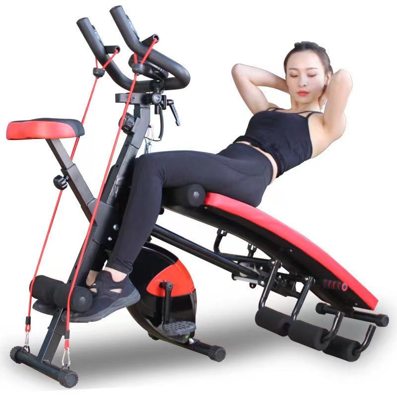 Exercise Bike Indoor Cycling Bicycle Resistance bands Sit Up Dumbbell Weight Bench Multifunctional home training machine