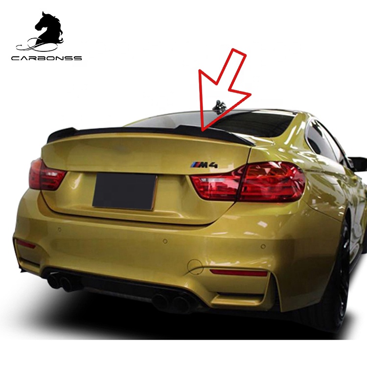 Авто углеродное волокно Тип CS задний багажник Ducktail спойлер для BMW M4 серии F82 2014 +