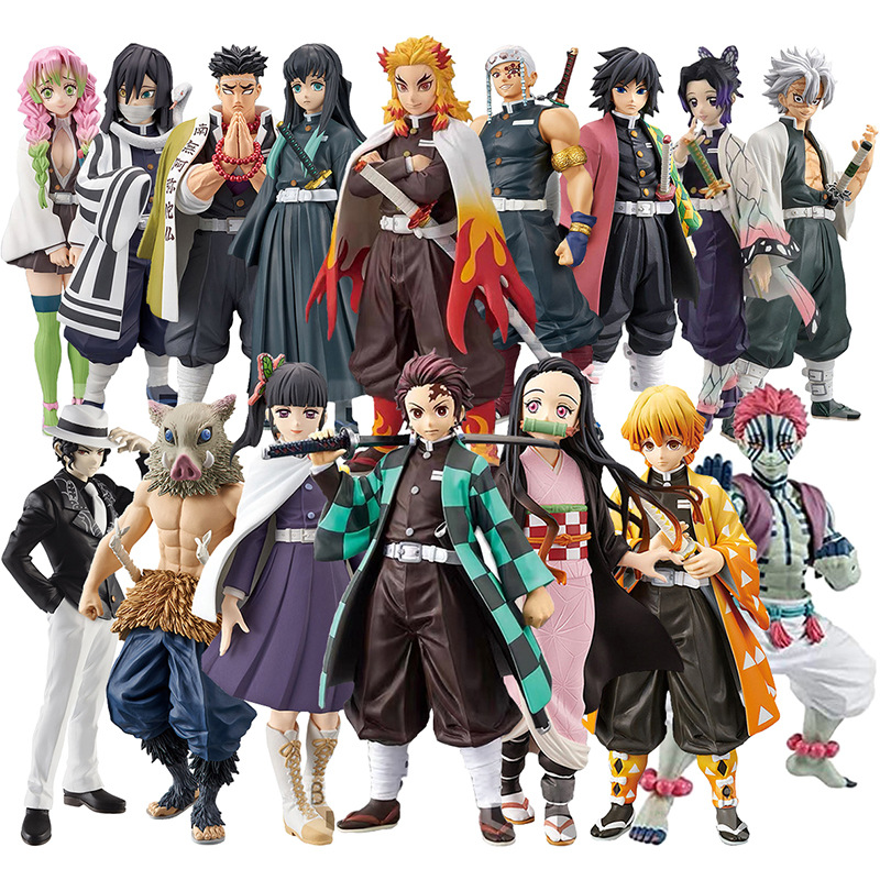 Новые Фигурки рассекающих демонов Agatsuma Zenitsu Kamado Nezuko Kamado Tanjirou аниме Мультяшные ПВХ Фигурки анимация оптовая продажа