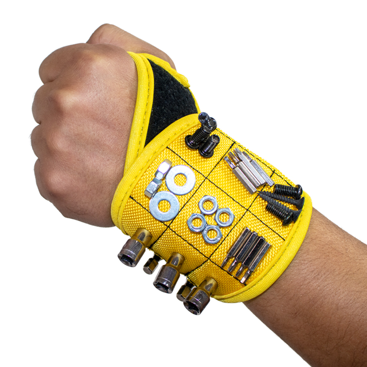 Powerful magnet for fixing screws, nails, drill bits (black) magnetic wrist strap