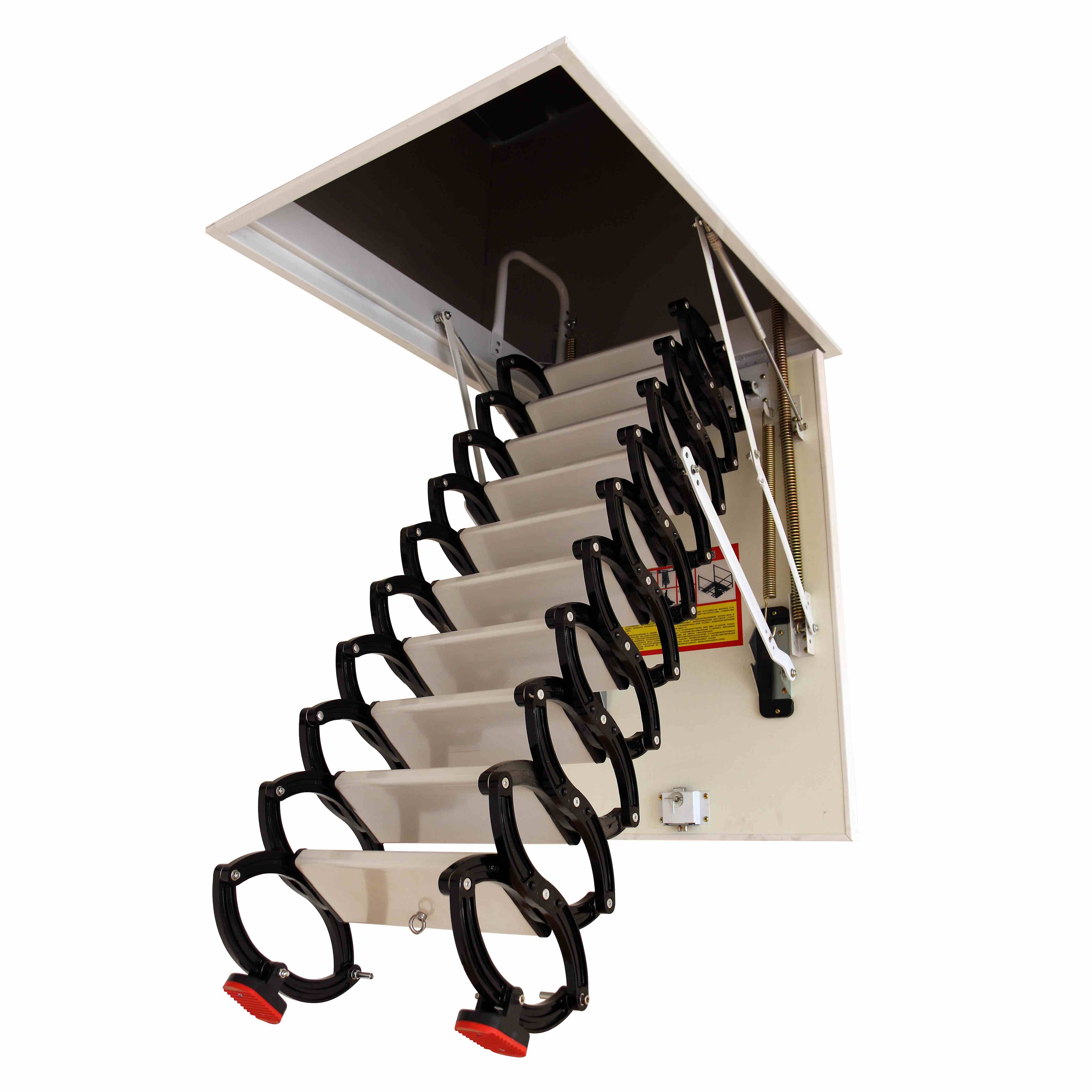 Indoor Ceiling Mounted Aluminum Loft Ladder Foldable Attic Stairs