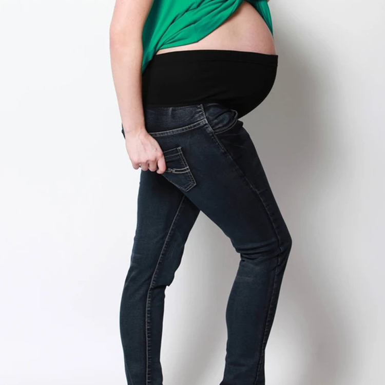DiZNEW Custom brand quality comfortable soft denim cotton/spandex pregnant clothing maternity jeans