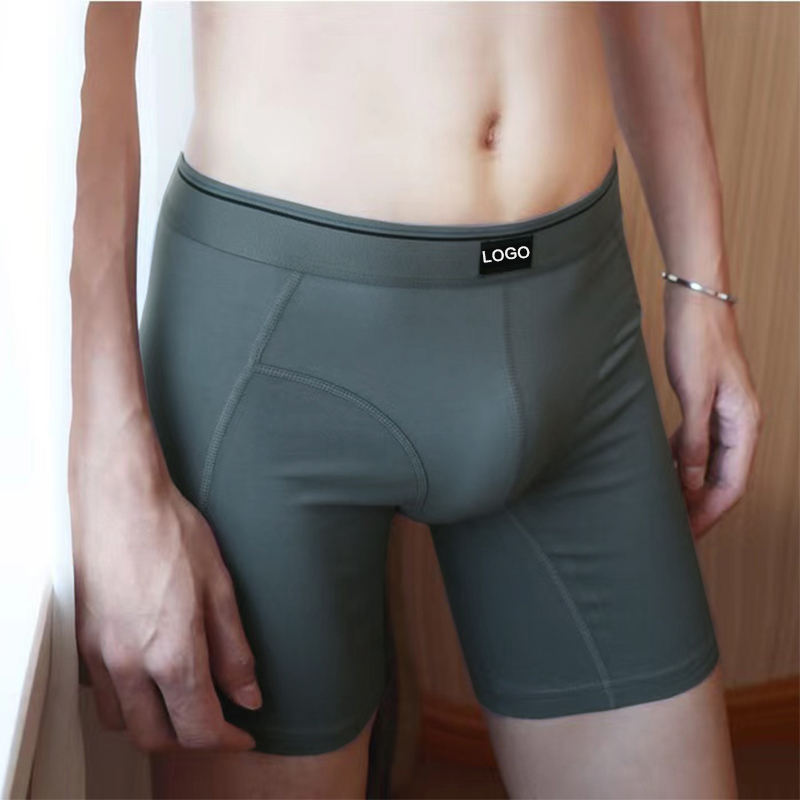 Wholesale direct customized logo men's shorts solid color skin friendly comfortable men's boxer underwear