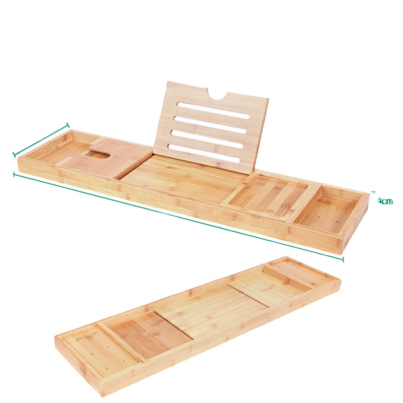 Wholesale Sustainable Bamboo bathtub caddy tray phone holder sliding detachable tray