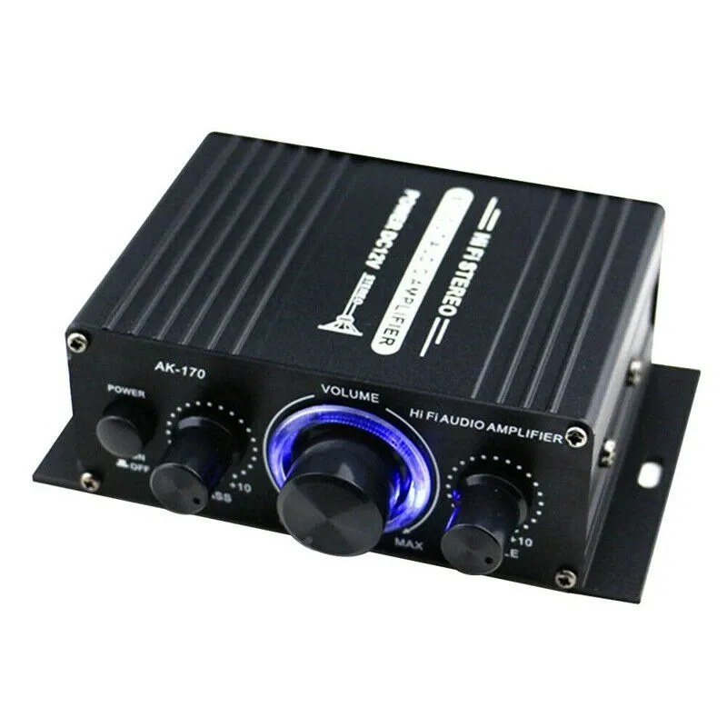 12V Mini Power Amplifier 400W Power Digital Amplifier HIFI Mini Stereo Audio AMP USB FM Home FM Radio Mic Car Home