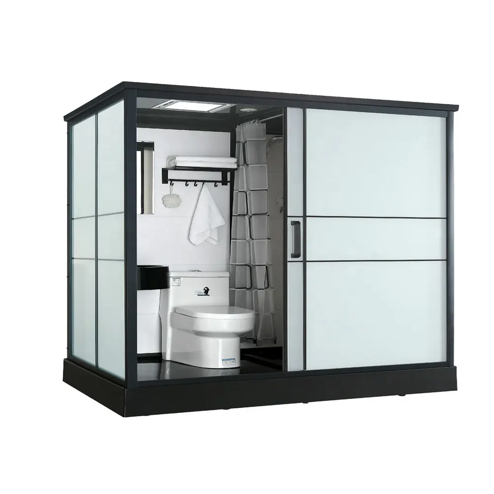 Black Frameless tempered glass shower room bathroom stainless steel sliding glass shower screen door