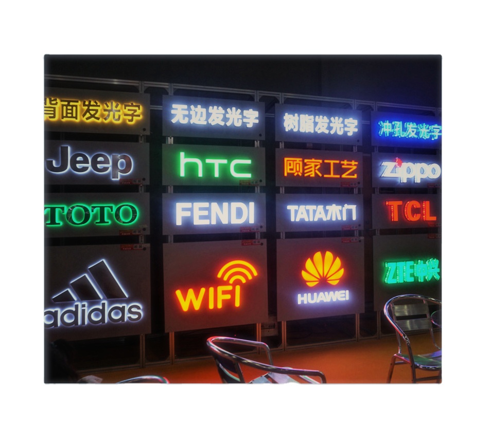 Acrylic led backlit custom signs Stainless steel brushed back LED luminous characters