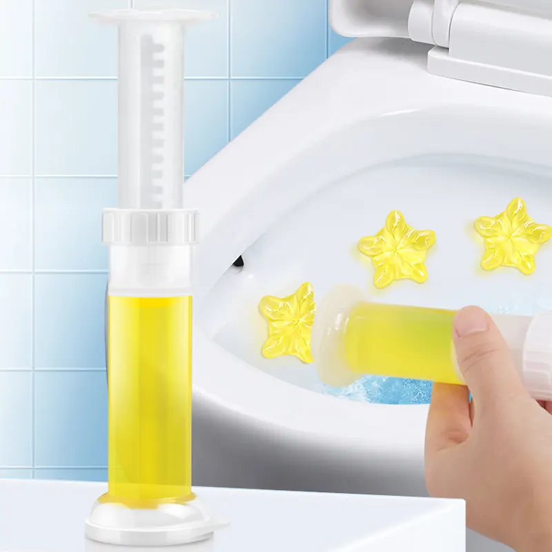 Flower Gel Detergent Natural Fragrance Toilet Bathroom Deodorization Toilet Bowl Cleaner Syringes Toilet Cleaner Gel