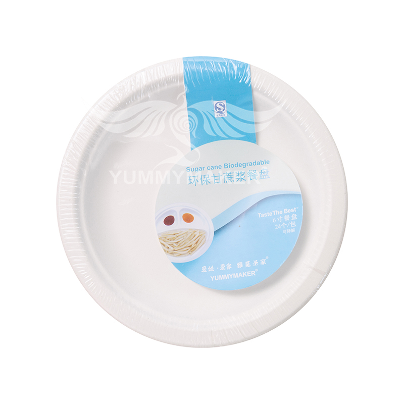 Пользовательские Sugarcane Bagasse продукты Compostable целлюлоза печатных обеденные тарелки 100% экологически чистые биоразлагаемые одноразовые столовые приборы