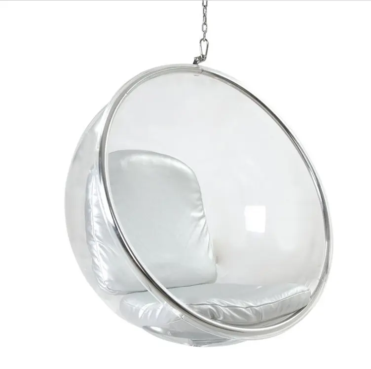 Indoor and outdoor basket nordic hanging swing balcony leisure sofa round swivel clear acrylic bubble chair