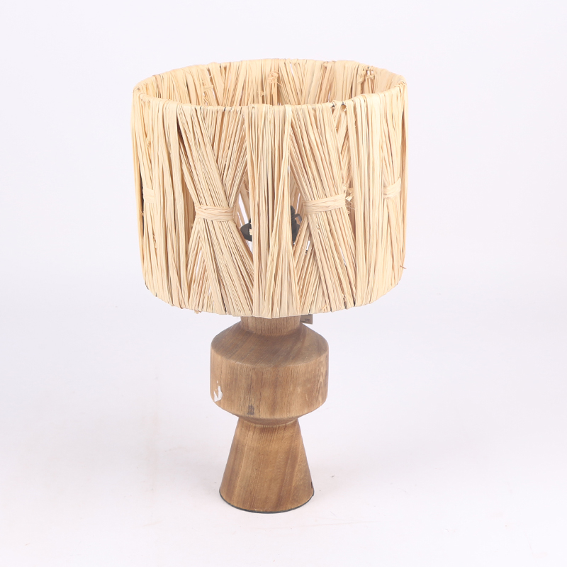 Фабрика OEM Boho винтажный абажур-Рама рафия тканый абажур для настольной лампы