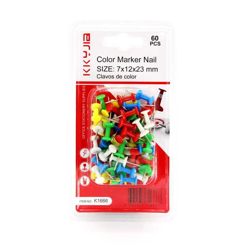K1666 Factory outlet small Color Thumb Tack push pin wholesale and support OEM