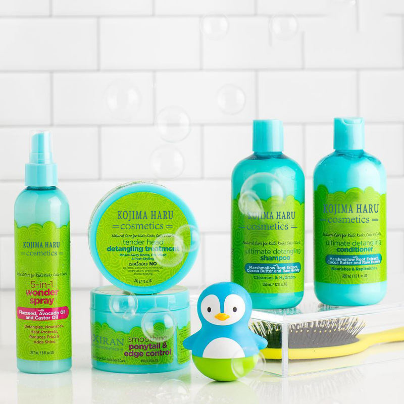No Animal Testing Paraben Free Natural Curly Hair Care Products for Kids Private Label Shampoo and Conditioner for Black Kids