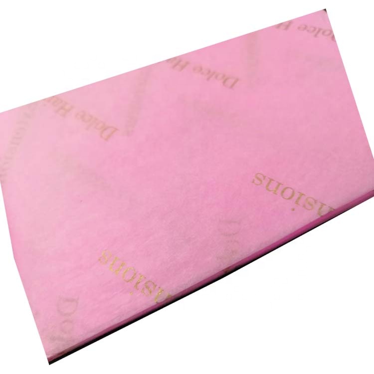 Custom Brand Name Personalized Pink Design Leather Product Wrapping Tissue Paper