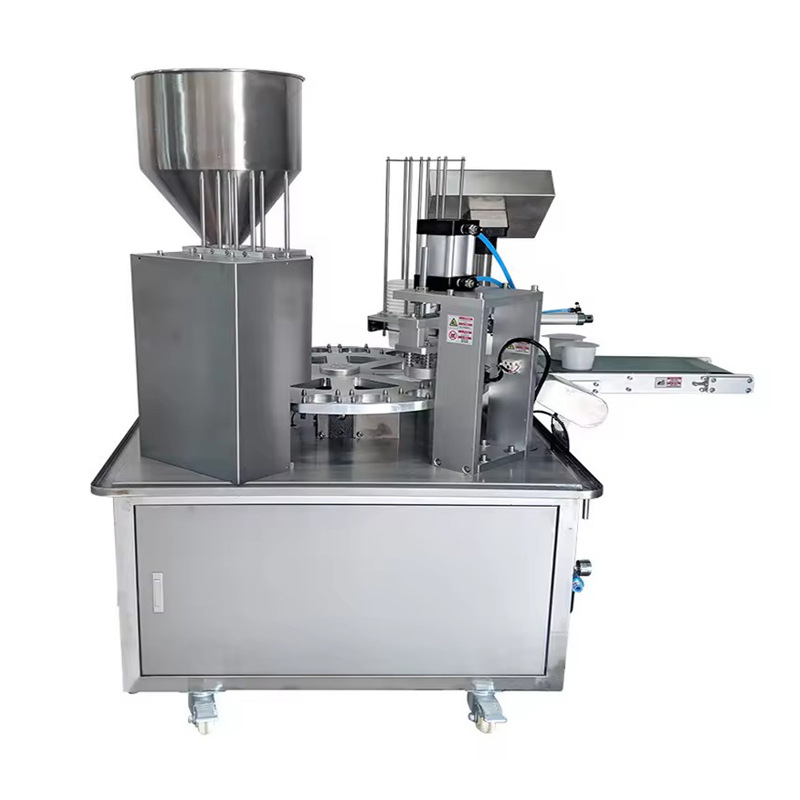Commercial cup filling machine 1500-2000 bottles/hour High efficiency Milk Water Juice sauce cup filling sealing machine