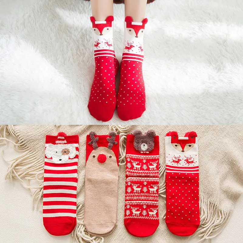 2020 Christmas Funny Cute Animal Socks for Women Bulk Wholesale Custom Cotton Socks Women Calcetines