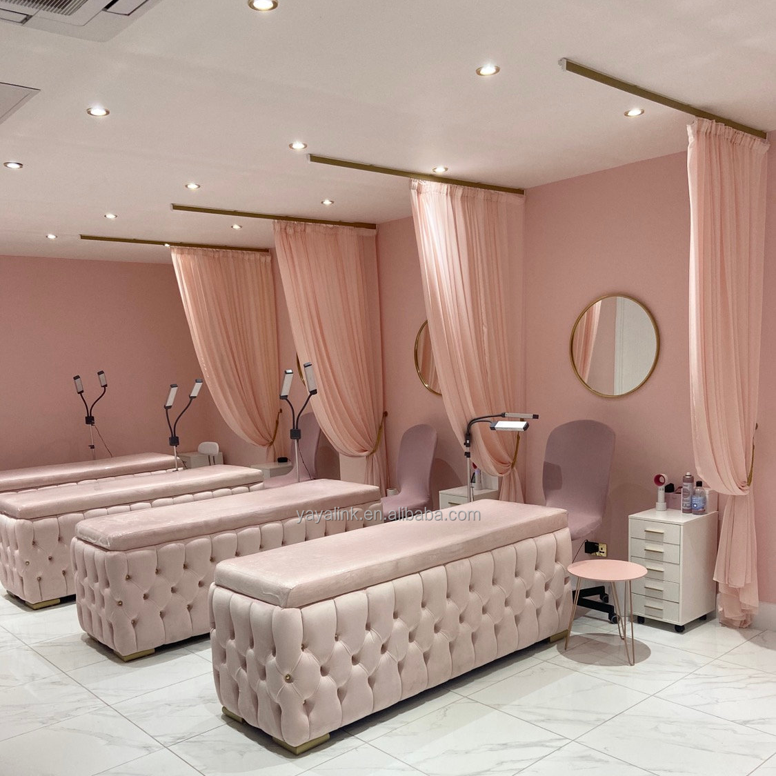 pink lash bed electric facial beauty salon bed massage tables