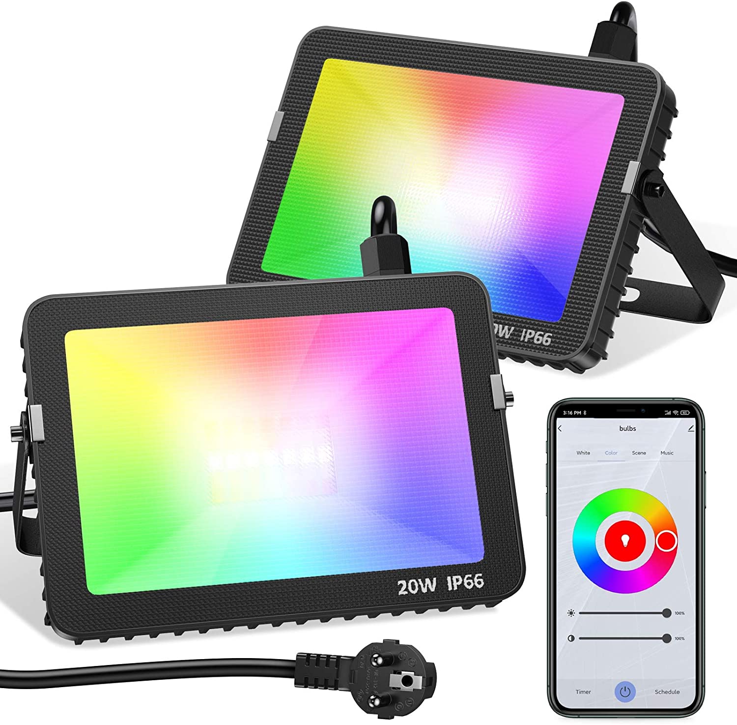 Electronic Outdoor 50W Dimmable APP Control RGB LED Flood Light