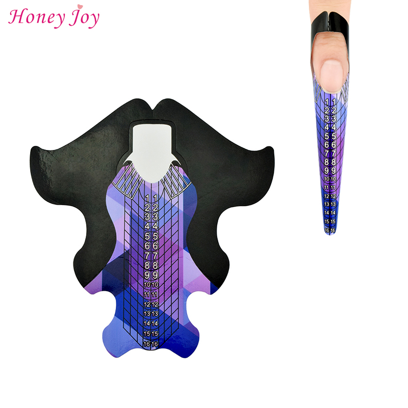 High Quality 100Pcs Fish Patten Uv Gel Acrylic Curve Nail Tips Extension Full Cover Nail Tips