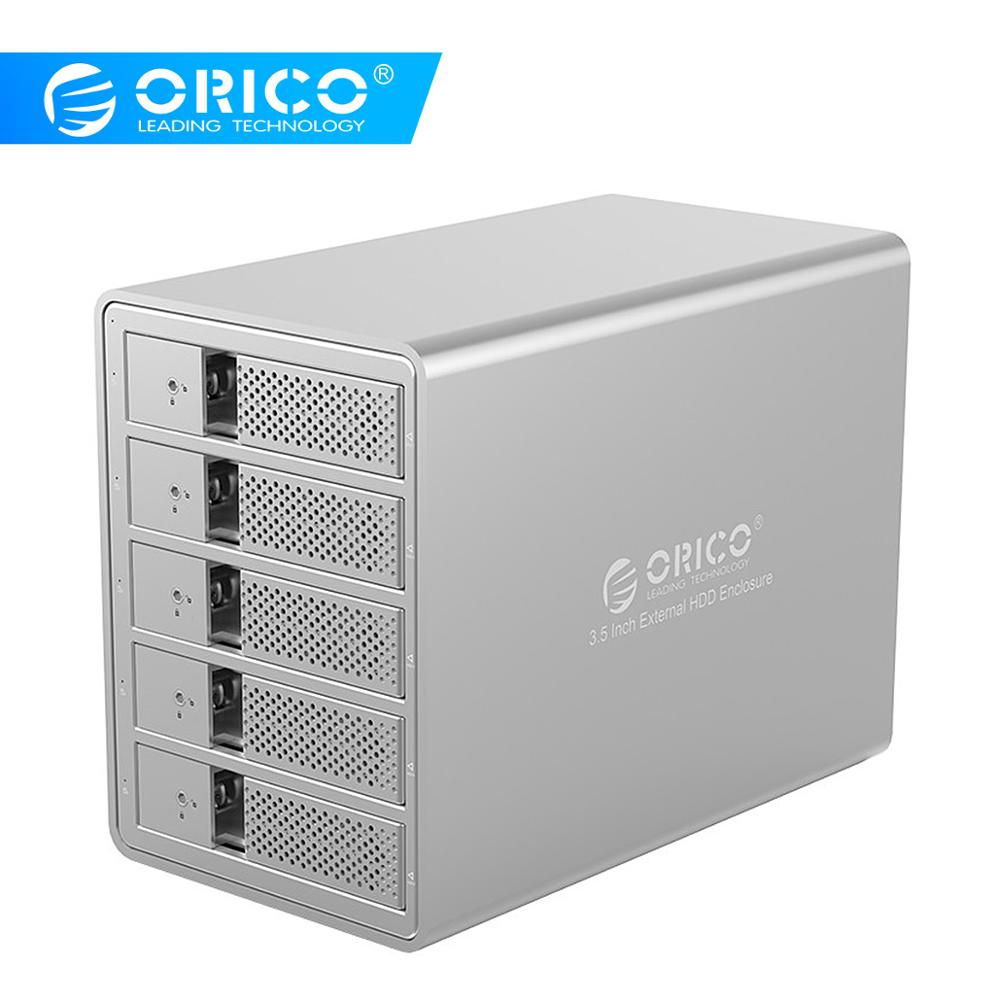 Корпус жесткого диска 3,5 дюйма 5 отсеков из алюминиевого сплава USB3.0 с raid