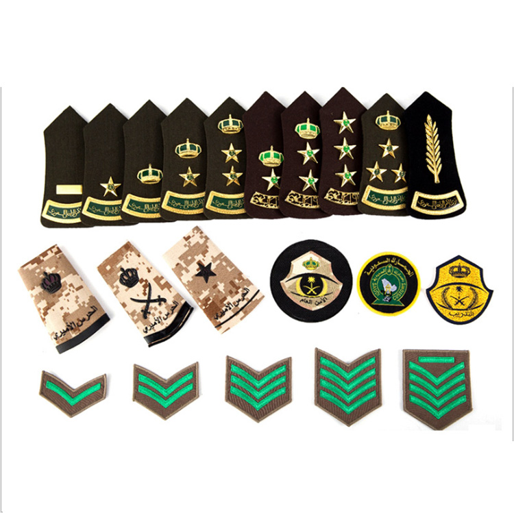 Custom Saudi Arabia Military rank hard epaulettes epaulets star Crown Saudi epaulets