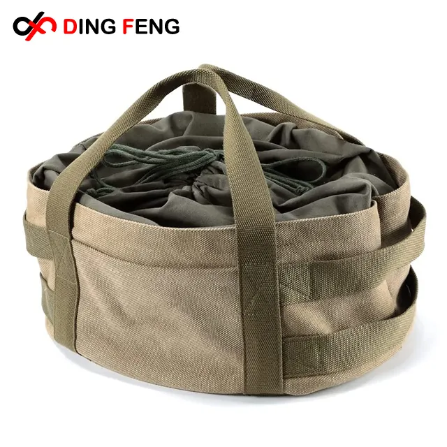Multifunctional Camping Drawstring Canvas Carry Bag for 12 Inch Dutch Oven