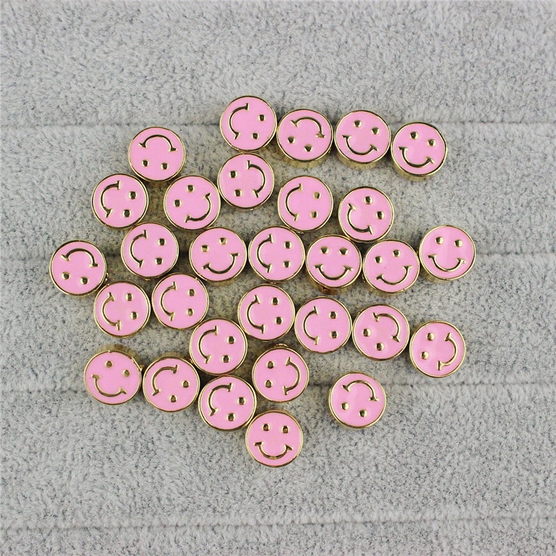 CH-LHB0116 красочные золото platedenamel happy уход за кожей лица бусины, модное ювелирное изделие, Смайл уход за кожей лица бусины смешанных цветов счастливого лица оптовая продажа