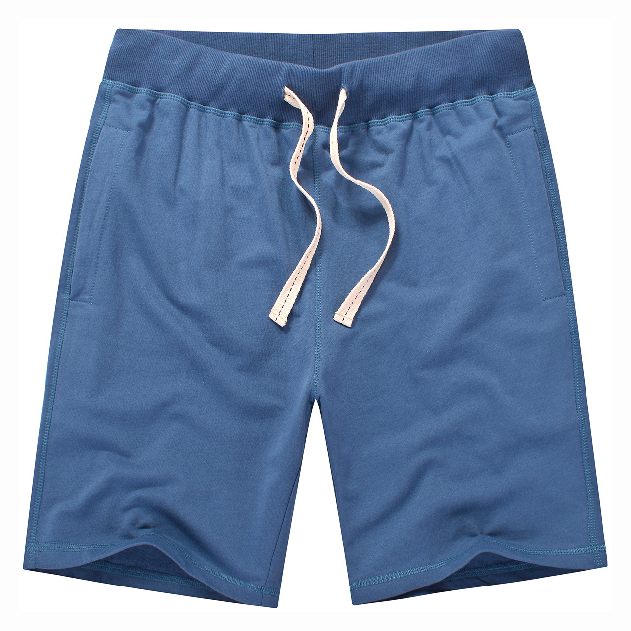 100% cotton men's baggy shorts summer casual medium pants beach pants plus size drawstring sports pants