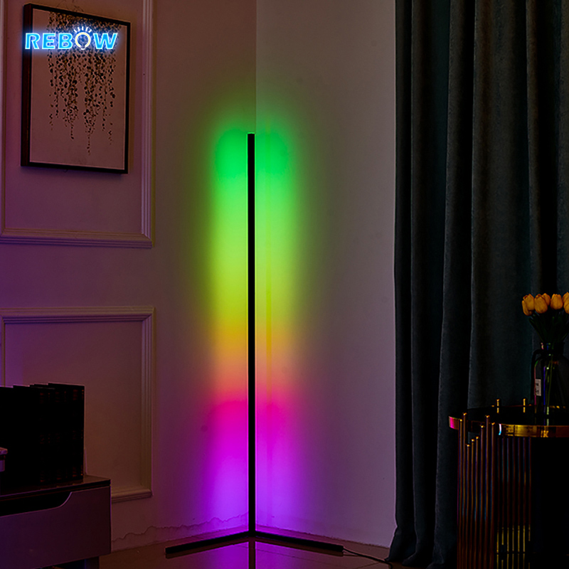 Прямая поставка LED Крытый Современный RGB настенный угловой торшер приложение с пультом управления музыкой ночник для украшения дома спальни