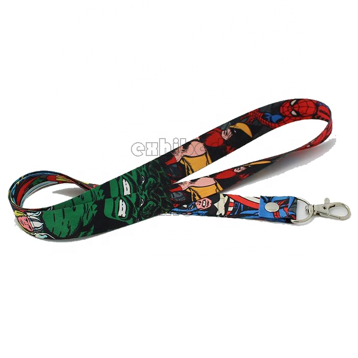 High quality heated transfer keychain neck strap cute pink love lanyards pink for keys custom