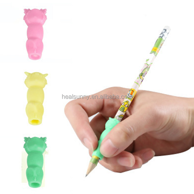 Colorful Silicone Rubber pencil grips for children handwriting kids grips pencil grippers