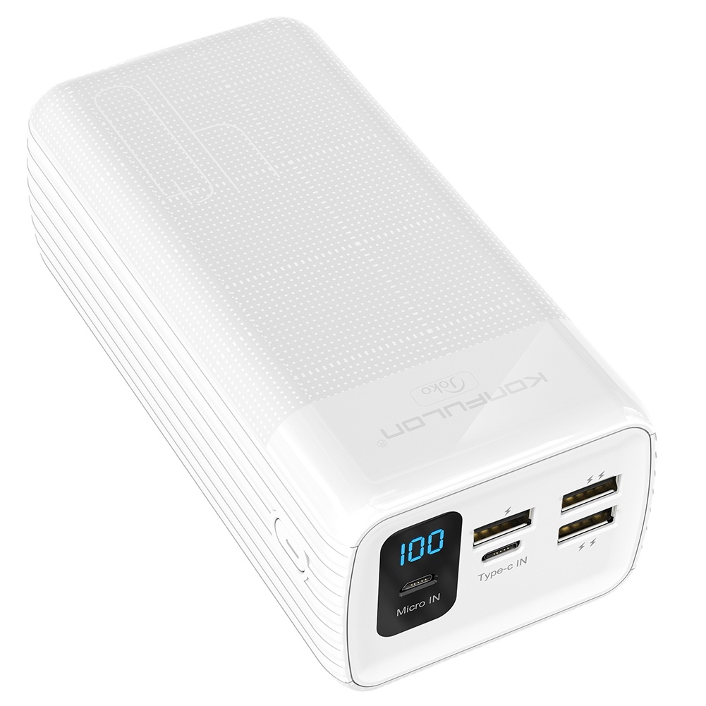 Портативное зарядное устройство Konfulon с 3 USB-выходами и ЖК-дисплеем, 40000 мАч