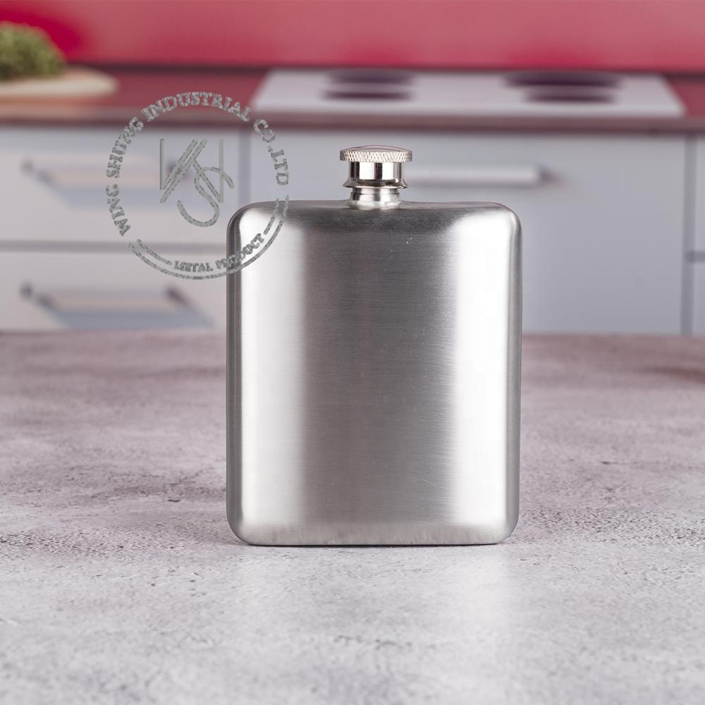 WS-N104 6 унций фляжка из нержавеющей стали для вина плоская квадратная фляжка серебристого цвета