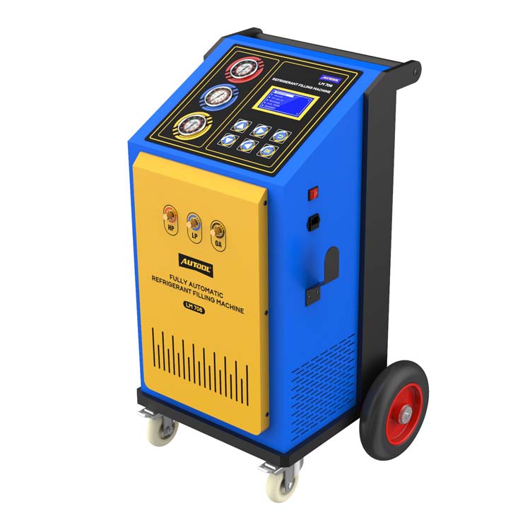 AUTOOL LM706 Полностью Автоматическая Автомобильная портативная машина для охлаждения воздуха, машина для переменного тока для восстановления хладагента, газ-хладагент