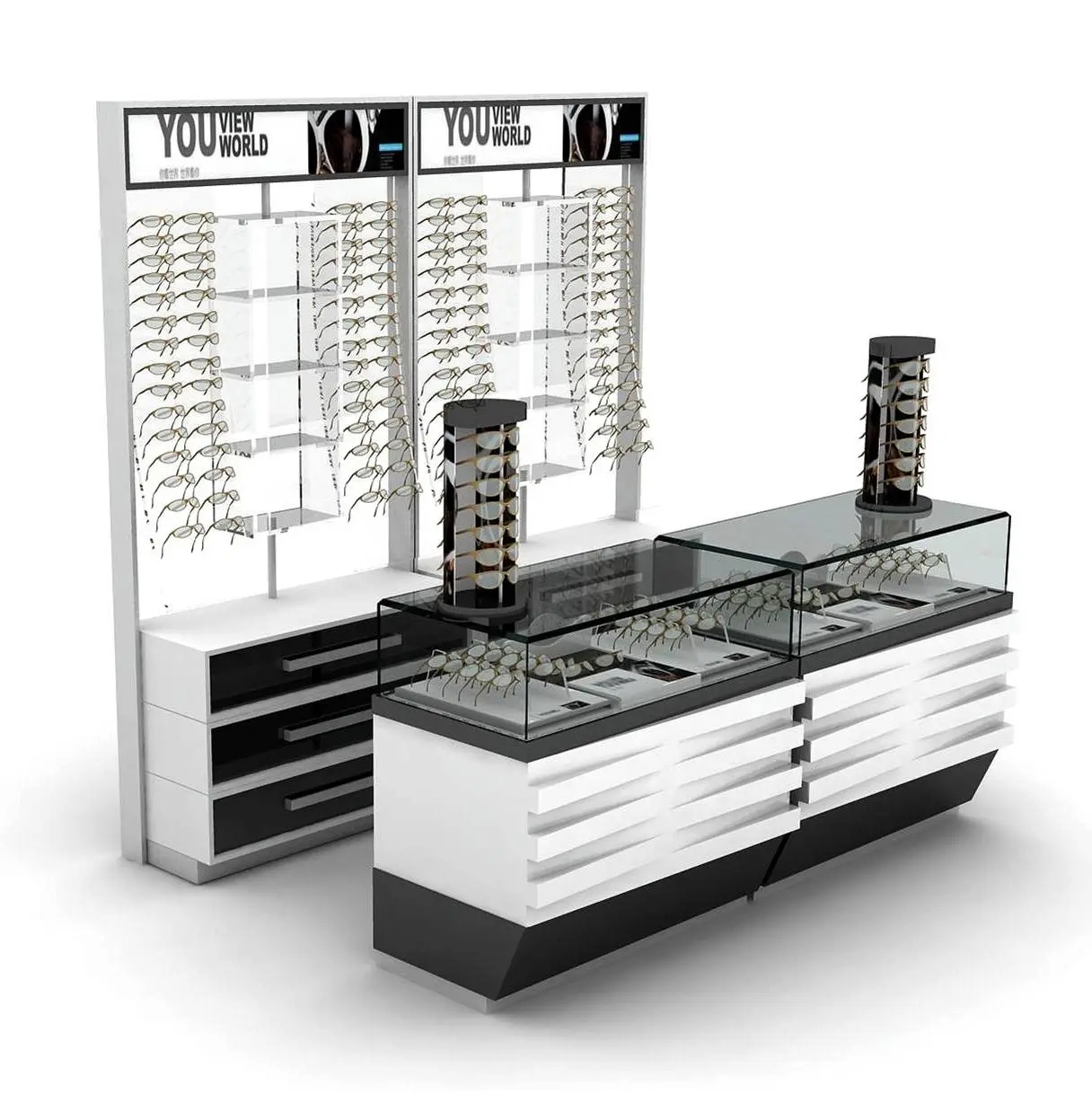 Modern custom optical eyewear counter display furniture cabinets, Sunglasses display design showcase wall cabinet*