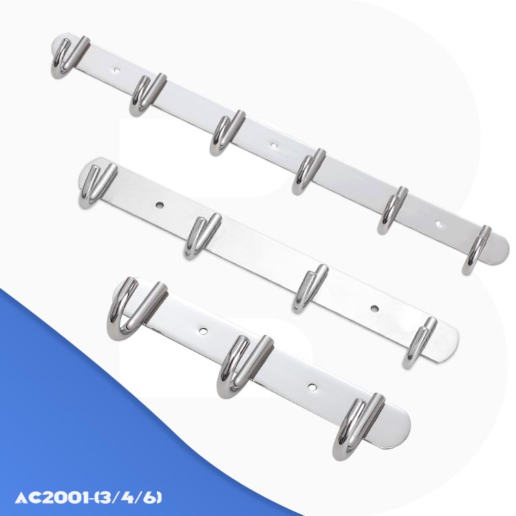 6 Pin нержавеющая сталь ванная комната крючки для халатов вешалка ключ держатель двери стены ткань крючки рельсы