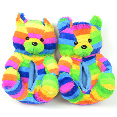 Hot Teddy Bear Sippers Women Shoes 2021 New Fuzzy Teddy Wholesale Plush New Style Slippers House Teddy Bear Slippers For Girls