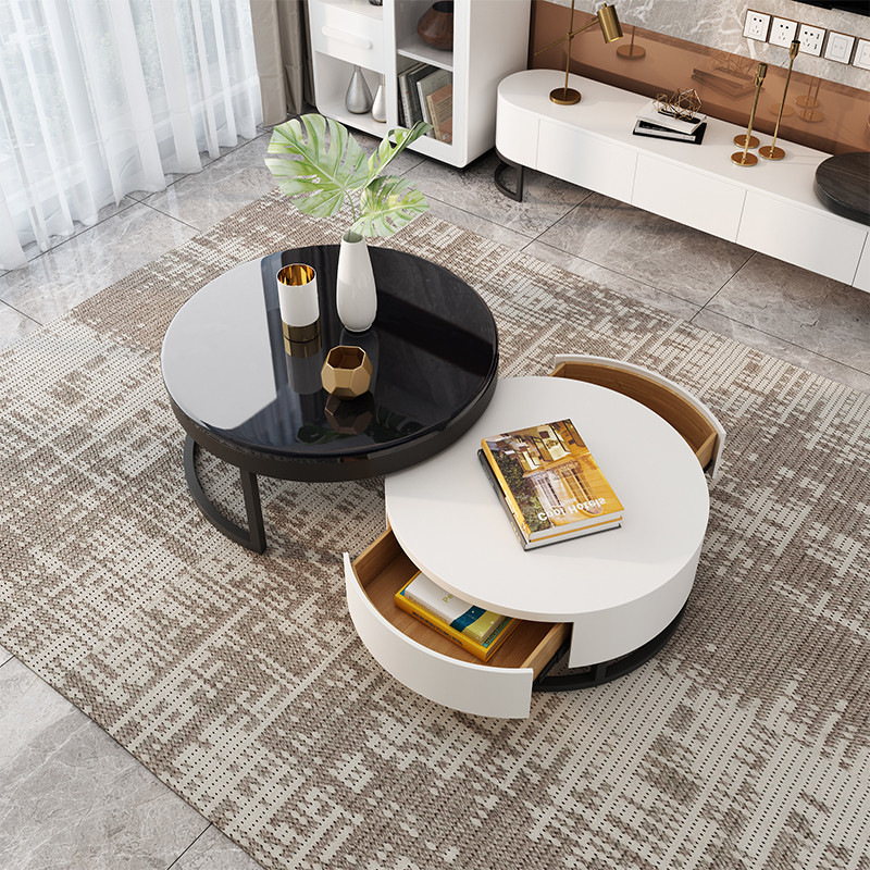 Moderm Glass Coffee Table Round Glass Top Coffee Table Tea Table With Gold Stainless Steel Frame