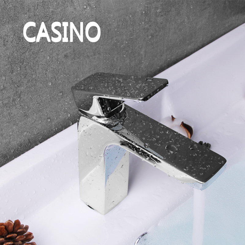 2020 Deck mounted square design cold water wash basin faucet for bathroom tap