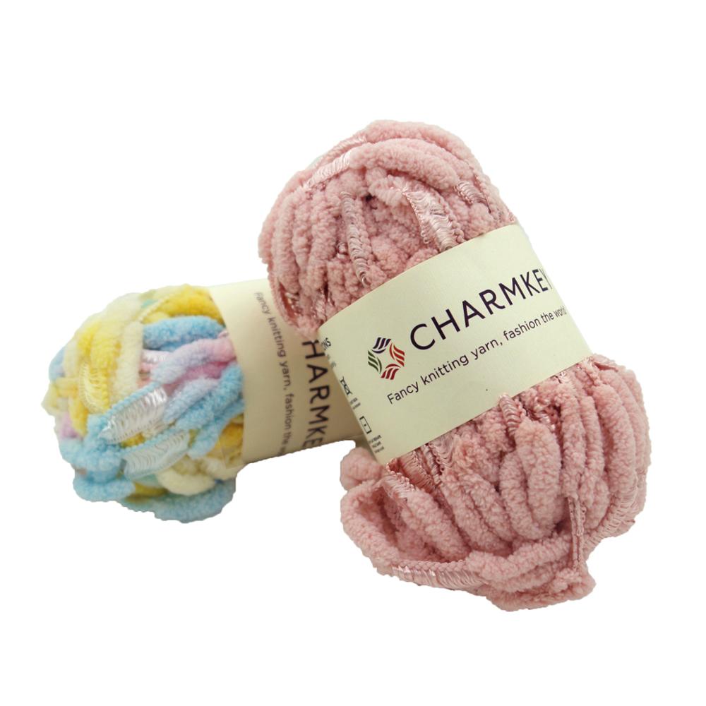 Charmkey, большой объем, мягкая необычная грубая синель, 100% полиэстер, яркая пряжа, Китай, для ручной вязки, ковер