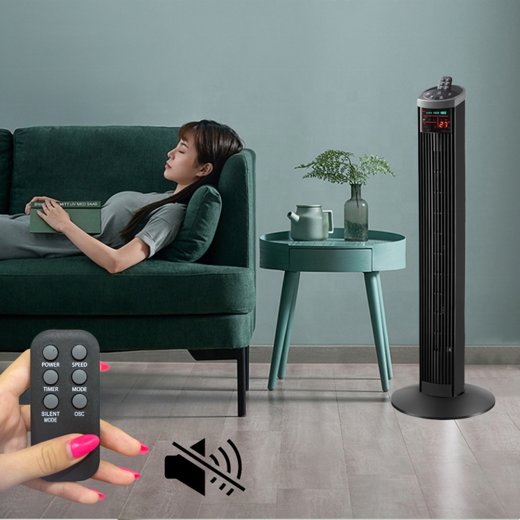 Oscillating 90 Powerful Fan 3 Modes 12 Hour Timer LED Display air cool Floor Tower bladeless Fan with Remote