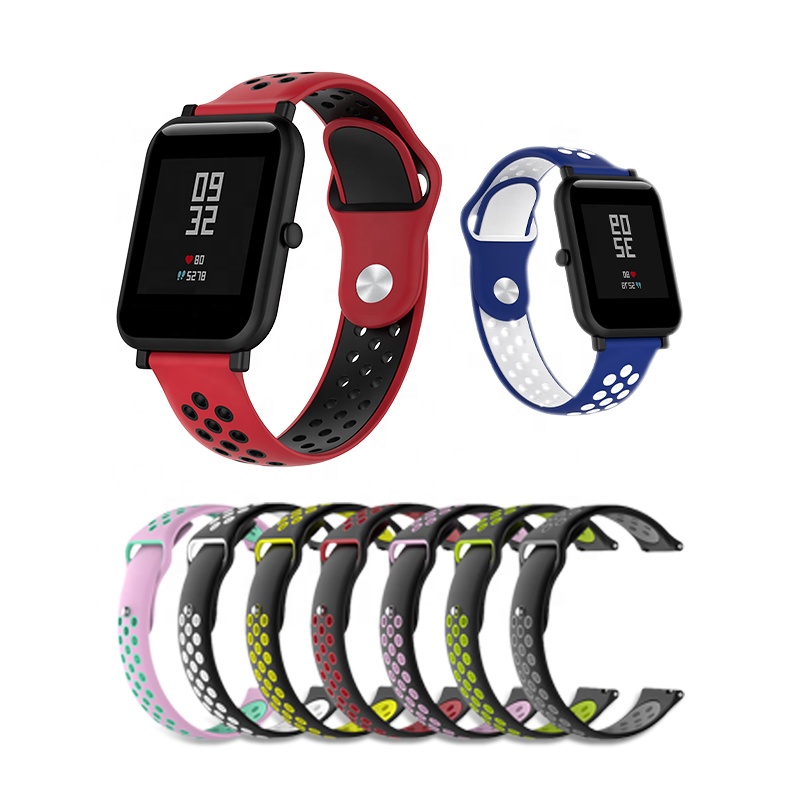 Ремешок BOORUI Amazfit, сменный силиконовый браслет для Xiaomi Huami Amazfit Bip, ремешок 20 мм 22 мм, умные аксессуары для Huami