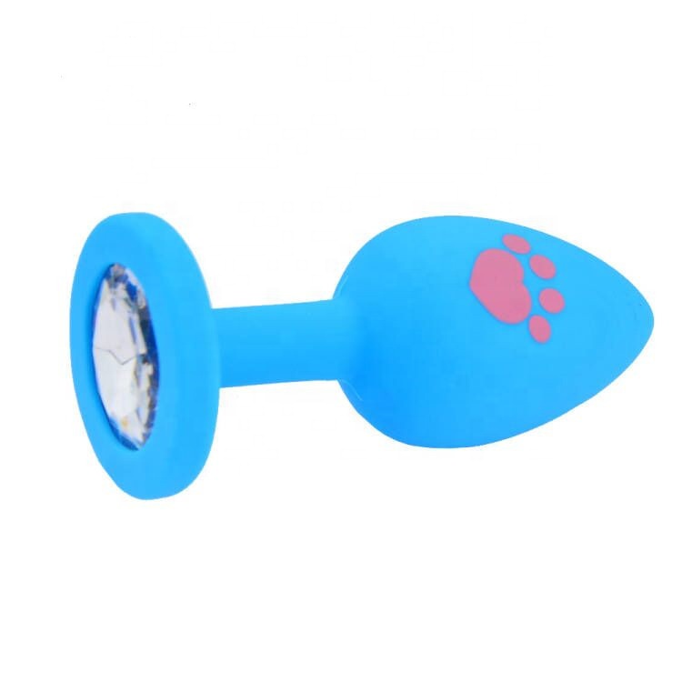 Adult Soft Silicone Anal Plug Butt Plug with Jewel Sex Toys for Women Men